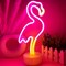Pink Flamingo LED Neon Light Sign for Bedroom & Girls Room Decor - USB/Battery Operation Night Lights with Pedestal